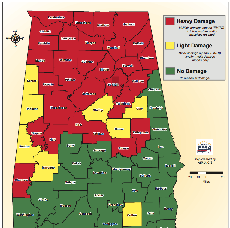tornadoes in alabama map. And here#39;s another map that