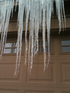 Five foot icicles in central Oregon