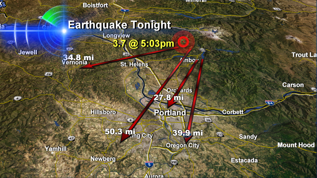 Thousands in Portland & Vancouver Area Feel Washington Earthquake